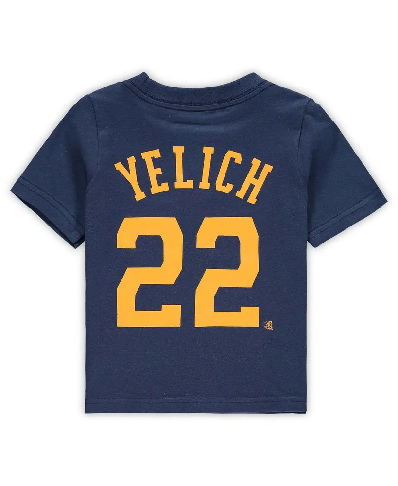 Infant Boys and Girls Christian Yelich Navy Milwaukee Brewers Player Name Number T-shirt
