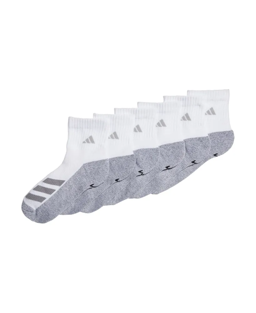 adidas Big Boys Cushioned Angle Stripe Quarter Sock Pack of 6