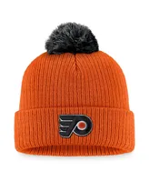 Men's Fanatics Orange Philadelphia Flyers Team Cuffed Knit Hat with Pom