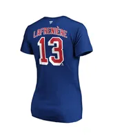 Women's Fanatics Alexis Lafreniere Blue New York Rangers Plus Name Number V-Neck T-shirt