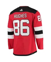 Men's adidas Jack Hughes Red New Jersey Devils Home Authentic Pro Player Jersey