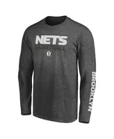 Men's Fanatics Black, Heather Charcoal Brooklyn Nets T-shirt Combo Set