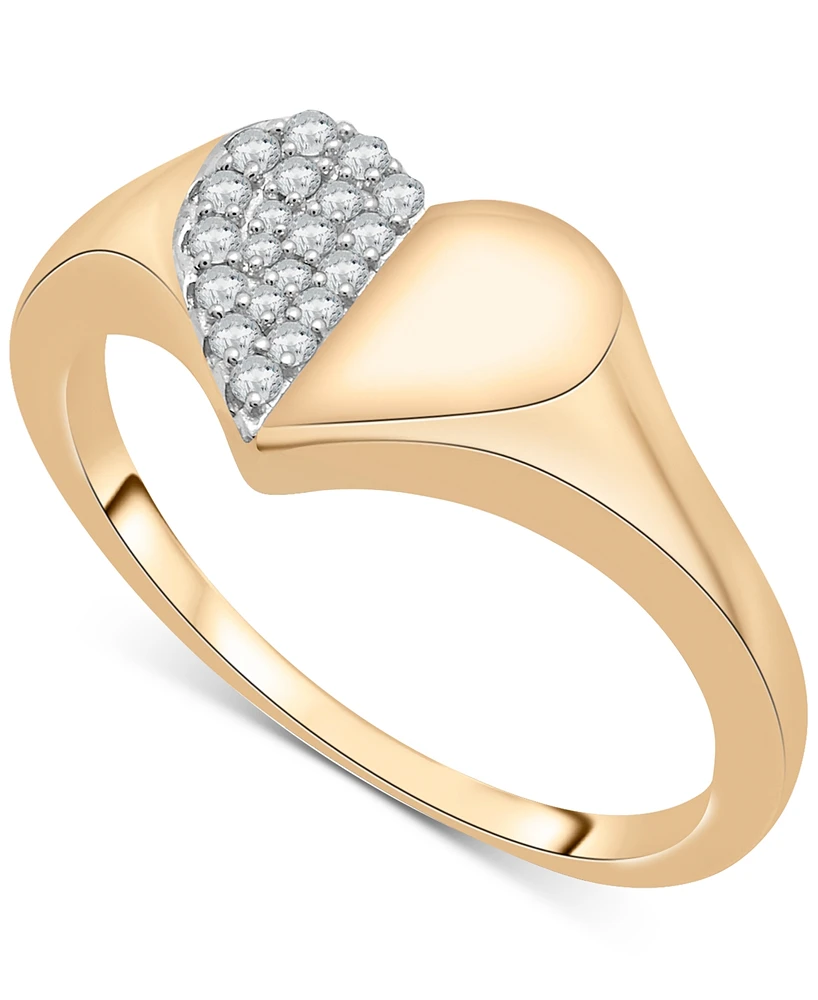 Wrapped Diamond Half Heart Cluster Ring (1/10 ct. t.w.) in 14k Gold, Created for Macy's