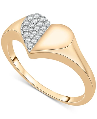 Wrapped Diamond Half Heart Cluster Ring (1/10 ct. t.w.) in 14k Gold, Created for Macy's