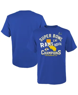 Big Girls Fanatics Royal Los Angeles Rams Super Bowl Lvi Champions Hard Count Hometown T-shirt