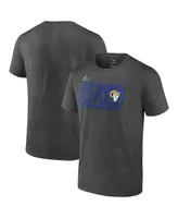 Men's Fanatics Heather Charcoal Los Angeles Rams Super Bowl Lvi Champions Fumble T-shirt