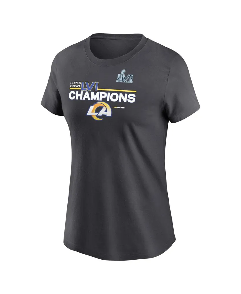 Women's Nike Anthracite Los Angeles Rams Super Bowl Lvi Champions Roster T-shirt