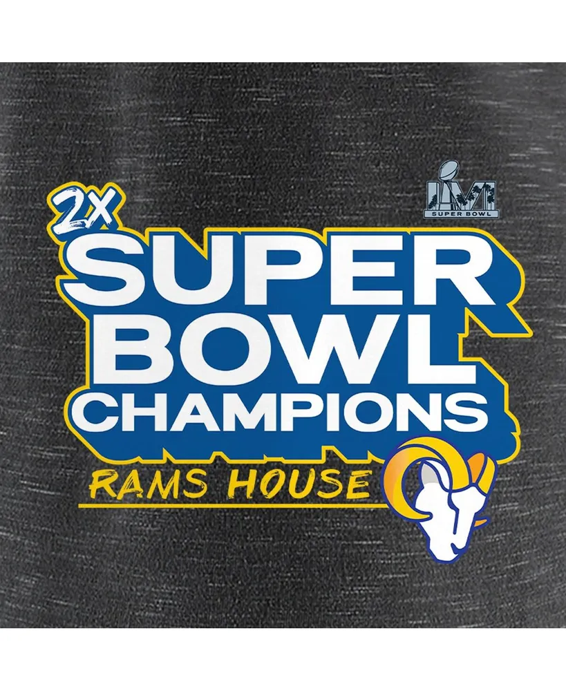 Women's Fanatics Heather Charcoal Los Angeles Rams Super Bowl Lvi Champions Parade V-Neck T-shirt