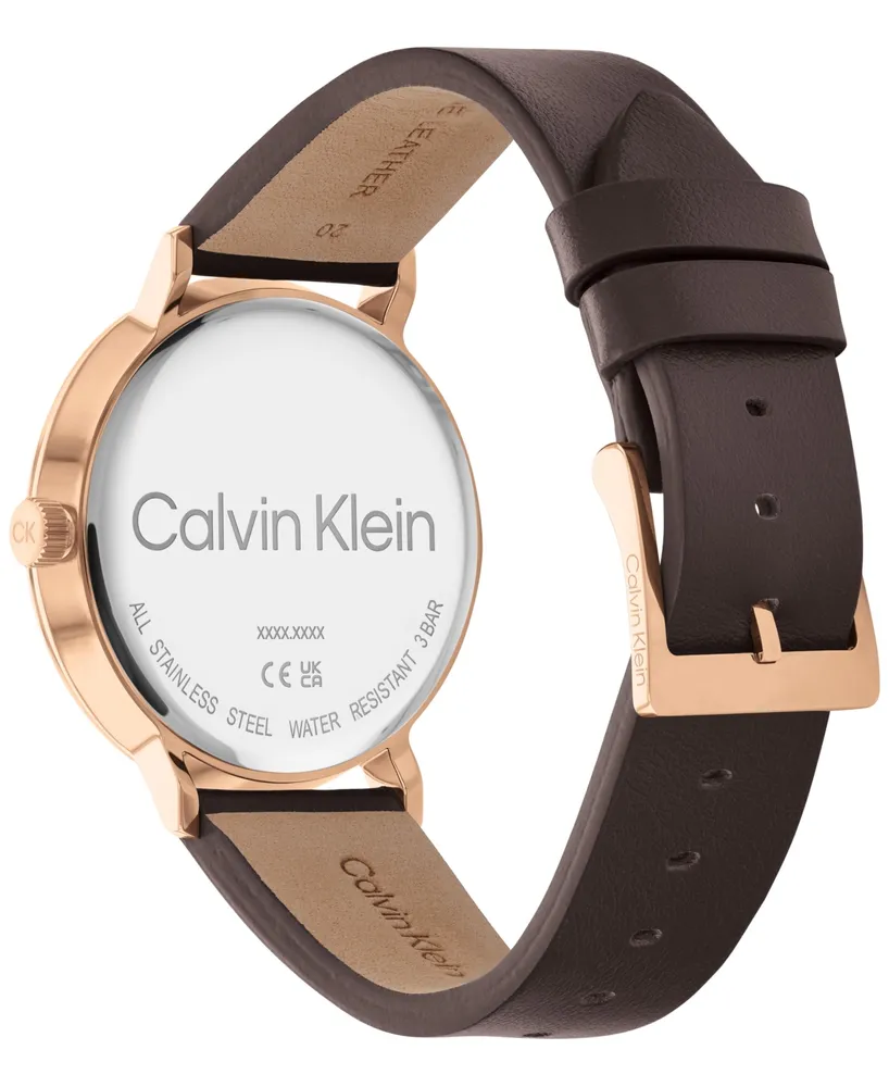 Calvin Klein Brown Leather Strap Watch 42mm