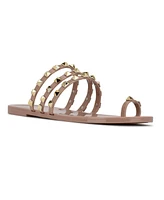 Nine West Women's Cartee Studded Strappy Flat Sandals