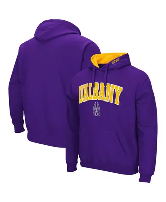 Men's Colosseum Purple Suny Albany Great Danes Isle Pullover Hoodie