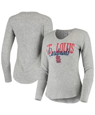Women's Concepts Sport Heathered Gray St. Louis Cardinals Tri-Blend Long Sleeve T-shirt