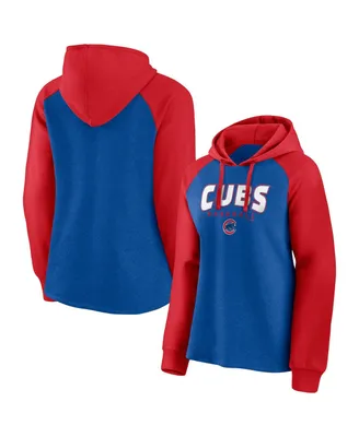 Women's Fanatics Royal, Red Chicago Cubs Recharged Raglan Pullover Hoodie