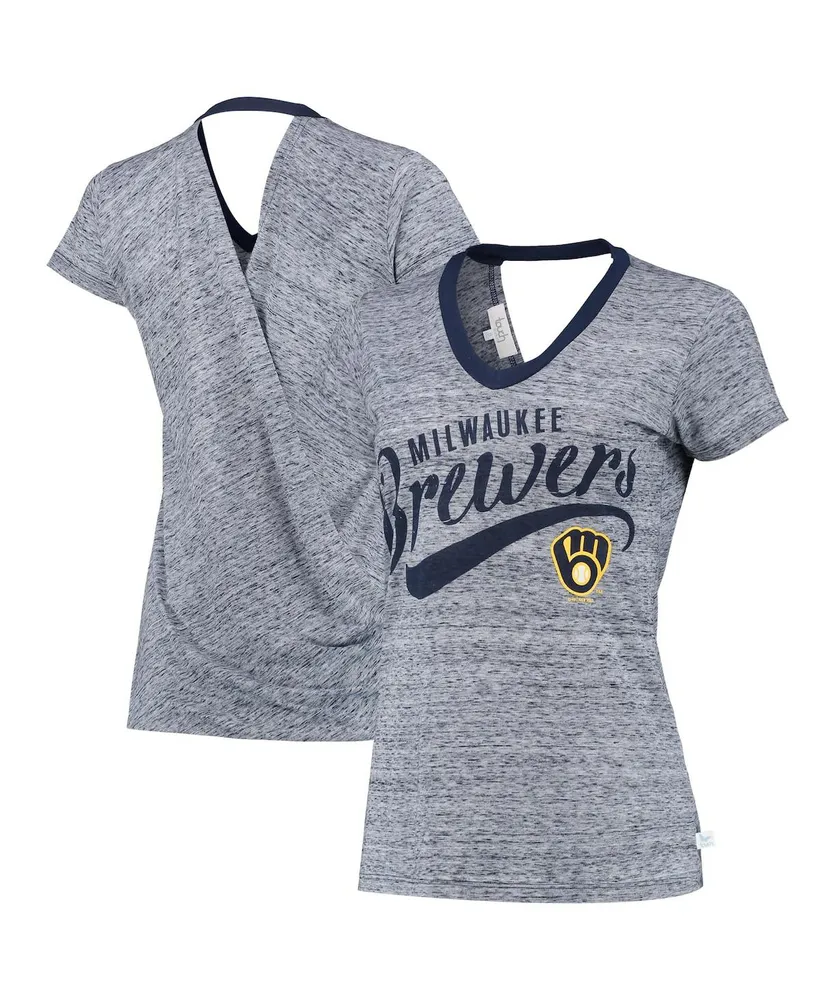 Touch Women's Navy Atlanta Braves Halftime Back Wrap Top V-Neck T-shirt