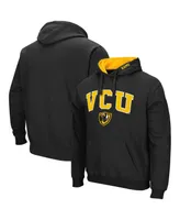 Men's Colosseum Black Vcu Rams Arch and Logo Pullover Hoodie