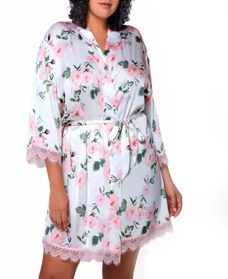Willow Plus Satin with Lace Robe
