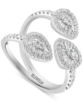 Effy Diamond Triple Baguette Cluster Statement Ring (5/8 ct. t.w.) in 14k White Gold