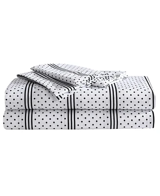 Betsey Johnson Dots And Stripes 3-Pc. Microfiber Sheet Set