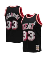 Men's Mitchell & Ness Alonzo Mourning Black Miami Heat 1996-97 Hardwood Classics 75Th Anniversary Diamond Swingman Jersey