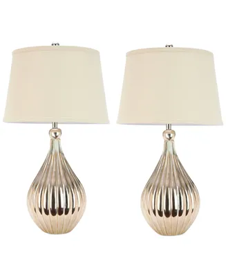 Safavieh Set of 2 Elli Champagne Gourd Lamps