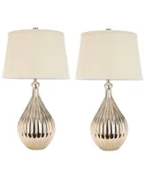 Safavieh Set of 2 Elli Champagne Gourd Lamps