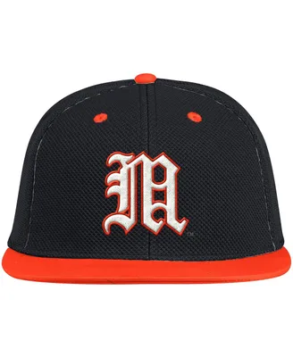Men's adidas Black, Orange Miami Hurricanes On-Field Baseball Fitted Hat