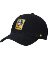 Men's '47 Black Pittsburgh Pirates Logo Cooperstown Collection Clean Up Adjustable Hat