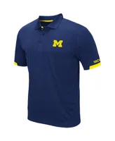 Men's Colosseum Navy Michigan Wolverines Logo Santry Polo Shirt