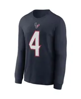 Men's Nike Deshaun Watson Navy Houston Texans Player Name Number Long Sleeve T-shirt