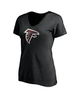 Women's Fanatics Kyle Pitts Black Atlanta Falcons Player Icon Name Number V-Neck T-shirt