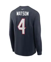 Men's Nike Deshaun Watson Navy Houston Texans Player Name Number Long Sleeve T-shirt