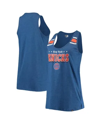 Women's New Era Blue New York Knicks Scoop-Neck Racerback Tank Top