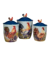 Certified International Rooster Meadow Canister Set, 3 Piece