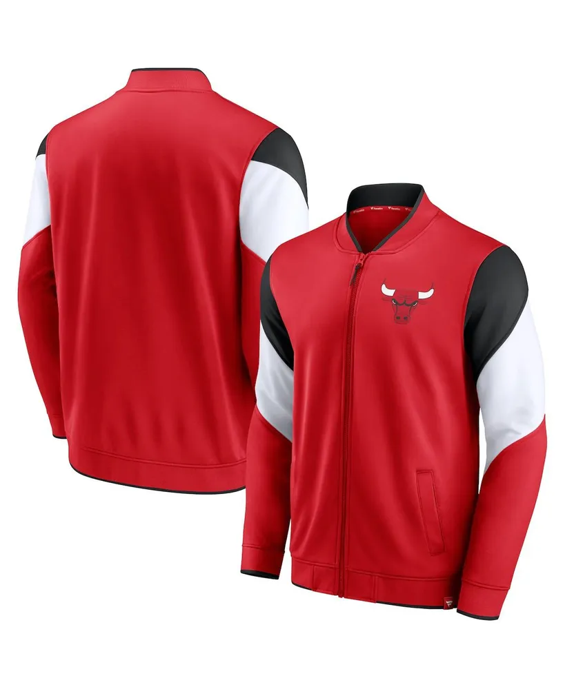 Men's Fanatics Red, Black Chicago Bulls League Best Performance Full-Zip Jacket