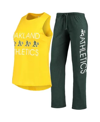 Women's Concepts Sport Green, Gold Oakland Athletics Meter Muscle Tank Top and Pants Sleep Set