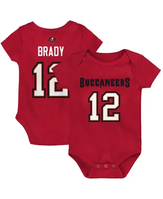Unisex Infant Tom Brady Red Tampa Bay Buccaneers Mainliner Player Name Number Bodysuit
