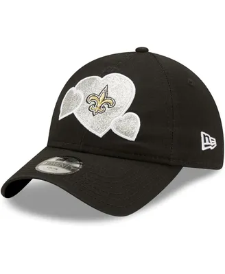 Little Girls New Era Black New Orleans Saints Hearts 9Twenty Adjustable Hat
