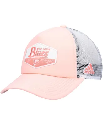 Men's Adidas Pink, White St. Louis Blues Foam Trucker Snapback Hat