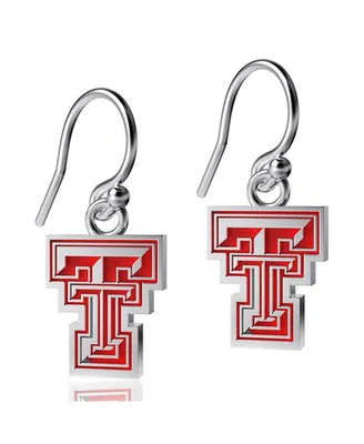 Women's Dayna Designs Texas Tech Red Raiders Silver-Tone Enamel Dangle Earrings - Silver