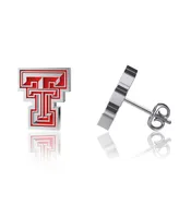 Women's Dayna Designs Texas Tech Red Raiders Silver-Tone Enamel Post Earrings