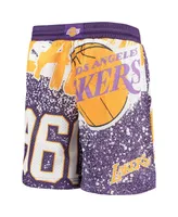 Big Boys Mitchell & Ness Purple Los Angeles Lakers Hardwood Classics Jumbotron Shorts