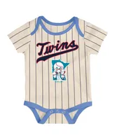 Unisex Infant Navy and Light Blue and Cream Minnesota Twins Future 1 3-Pack Bodysuit Set