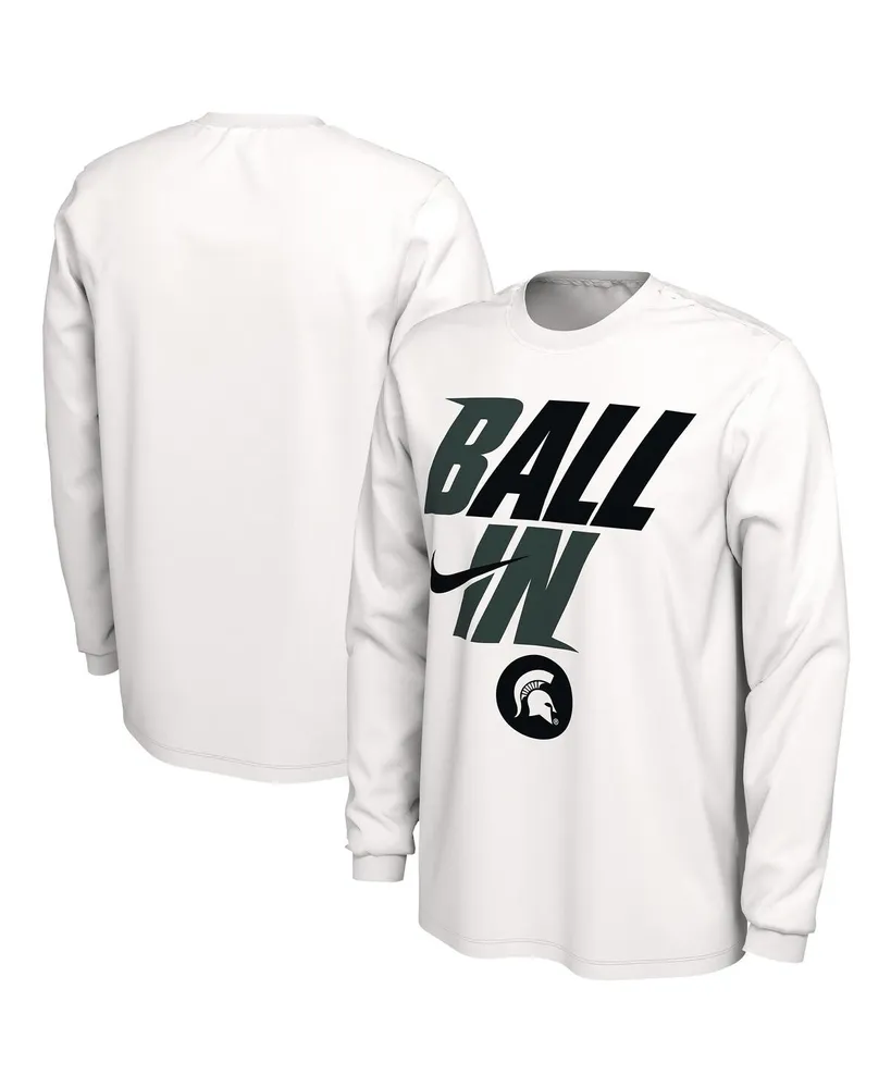 Men's Nike White Michigan State Spartans Ball Bench Long Sleeve T-shirt