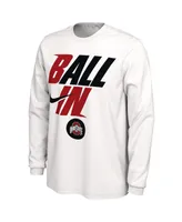 Men's Nike White Ohio State Buckeyes Ball In Bench Long Sleeve T-shirt