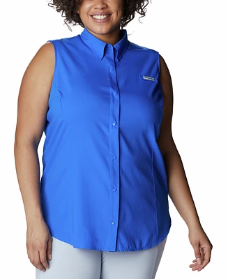 Columbia Plus Pfg Tamiami Button-Front Sleeveless Top