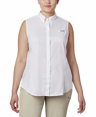 Columbia Plus Pfg Tamiami Button-Front Sleeveless Top