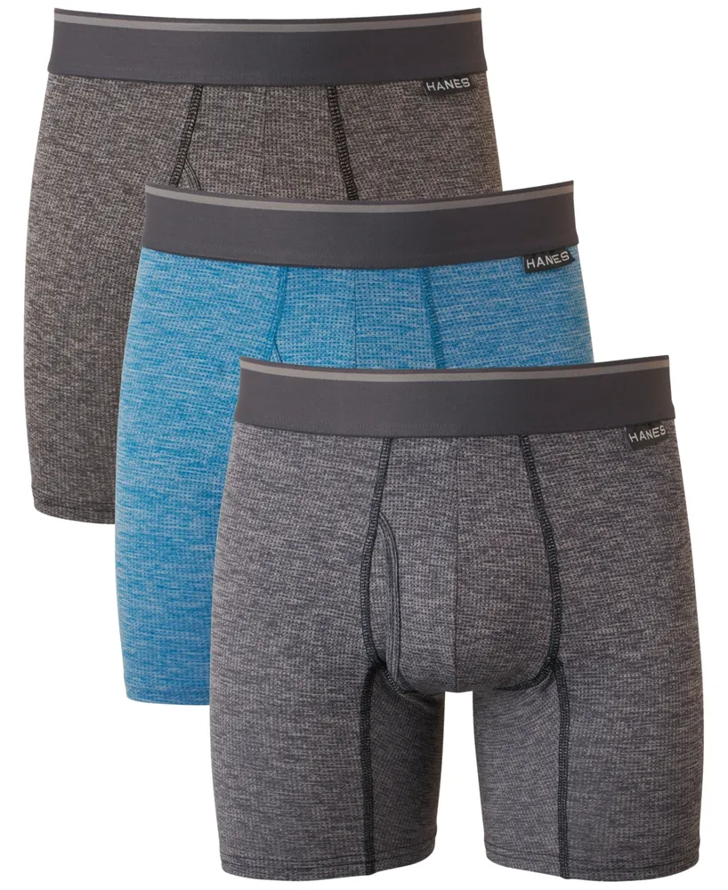 Hanes Premium Men's 4pk Knit Boxers - Blue/Black S