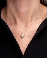 Wrapped Diamond Palm Tree Pendant Necklace (1/5 ct. t.w.) in 10k Gold, 16" + 2" extender, Created for Macy's