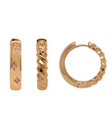 18K Gold Plated Reversible Hoop Earrings