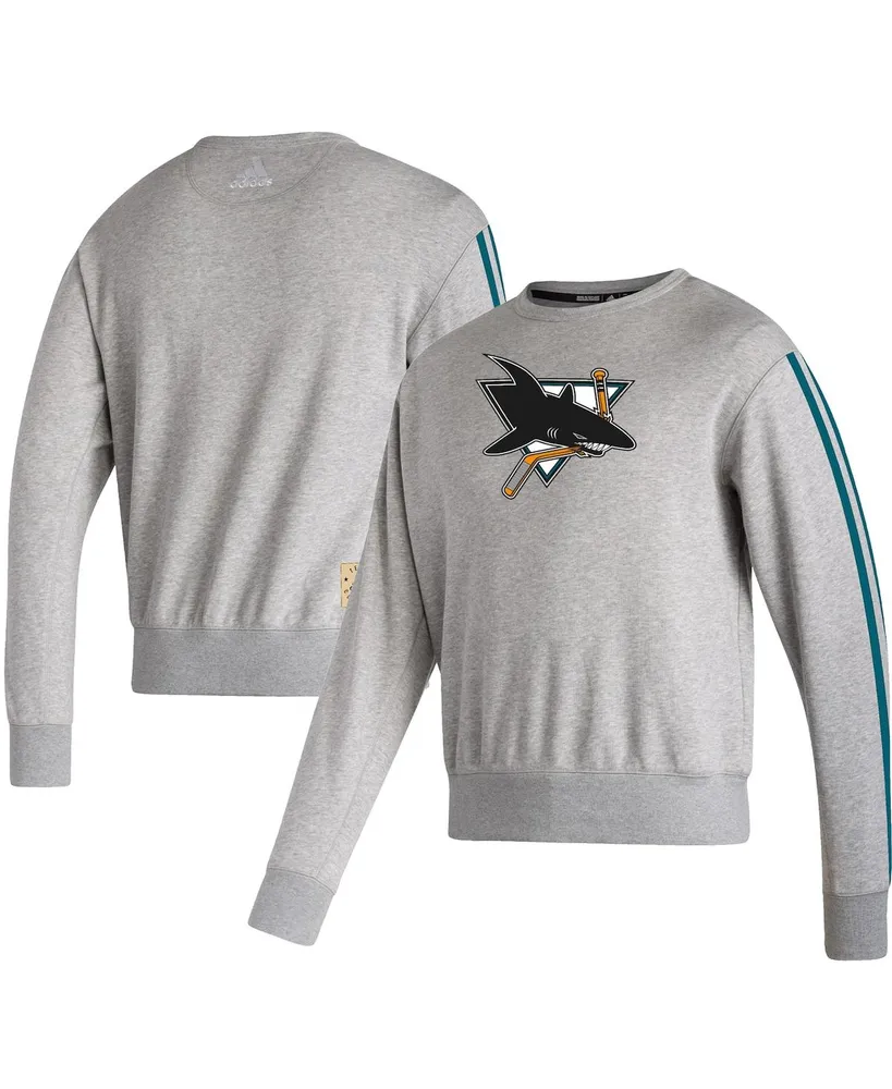 Men's adidas Heathered Gray San Jose Sharks Team Classics Vintage-Like Pullover Sweatshirt